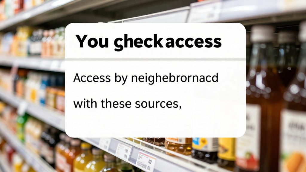 Where can you check grocery access by neighborhood?
